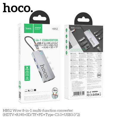 Переходник Type-C Hoco HB52 (HDTV+RJ45+SD/TF+PD+Type-C3.0+USB3.0)