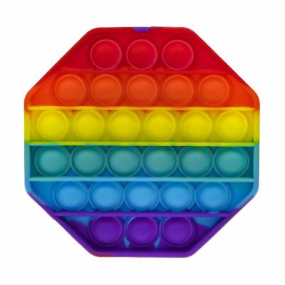 Игрушка-антистресс 1Toy Пупырка вечная Восьмиугольник радужный 12.5 см