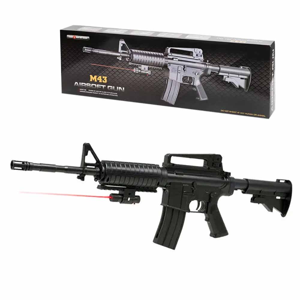 Игрушка детская Автомат М43 Airsoft gun с лазерным прицелом* купить с  доставкой — 1 600 руб.. Фото, отзывы, выгодные цены.