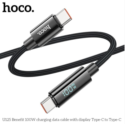 Кабель Type-C на Type-C Hoco U125 100W 1.2m черный