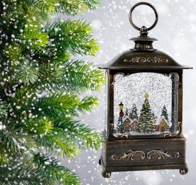 Фонарь LED AZ2021-520 с новогодней композицией музыкальный