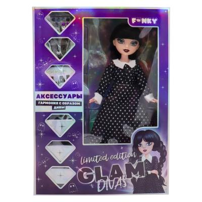 Модная кукла Glam Divas Вэнди с аксессуарами, платье в горох 25 см, 48/96