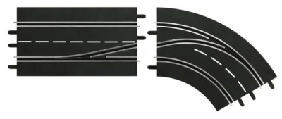 Элемент трека Carrera Поворот справа со сменой полосы, с внешней на внутреннюю, 30364