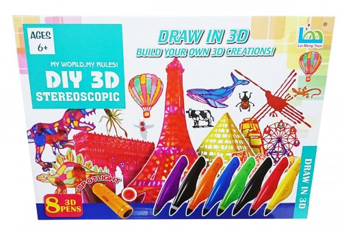 3D ручка Diy 3D Stereoscopic, 8 ручек