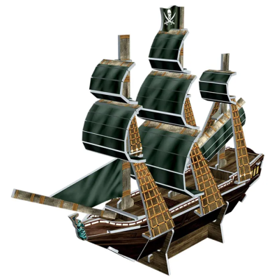 3D пазл CubicFun Корабль Месть королевы Анны мини, 24 детали, S3031h
