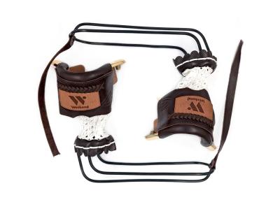 Комплект луз с выкатом RU-M1, скоба - латунь (лен, коричневая кожа, комбинированная) плетенка с логотипом