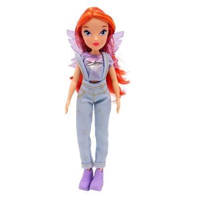 Шарнирная кукла Winx Club Блум в джинсах с крыльями, 24 см, 1/12
