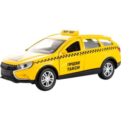 Машинка KiddieDrive Такси, желтый, инерционный механизм, 1901010_4