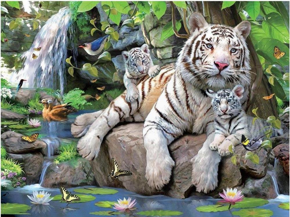 Пазл Prime 3D Белые тигры Бенгалии 100 деталей