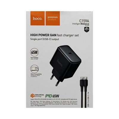 СЗУ Блок Hoco C159A + кабель Type-C Type-C 65W 1m черный