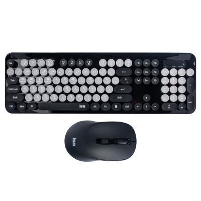 Эргономичный комплект беспроводной клавиатуры и мыши ISA KB‑09 черный