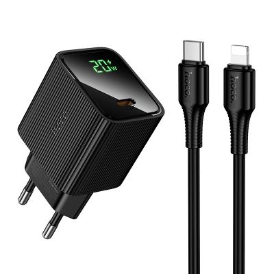 Зарядное устройство с дисплеем и кабелем для старого айфона CS82A PD20W черное