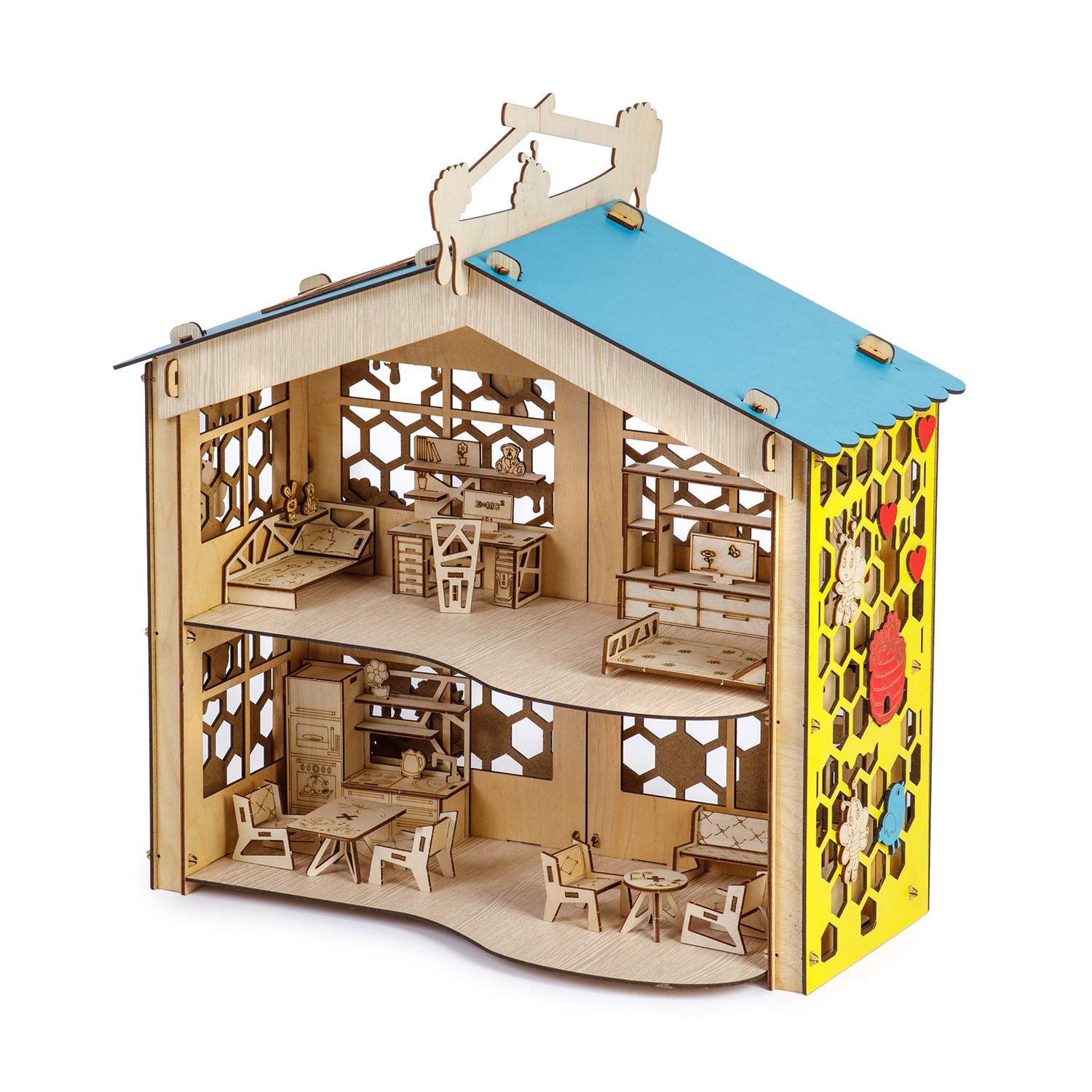 Сборная модель Тутси Кукольный домик Сладкий мед с мебелью из дерева
