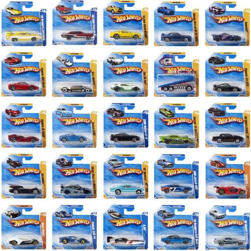 Машинки Mattel Hot Wheels базовая коллекция в дисплее 24 штуки