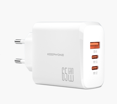 Мощное зарядное Keephone Gan Wall Charger GAN 65W USB+2Type-C белый Мощное зарядное Keephone Gan Wall Charger GAN 65W USB+2Type-C белый