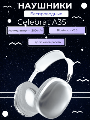Беспроводные наушники Celebrat A35, белый* Беспроводные наушники Celebrat A35, белый*