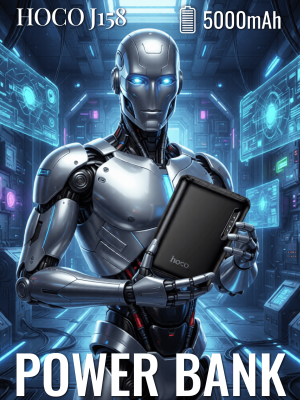 Легкий повербанк 5000 J158 черный