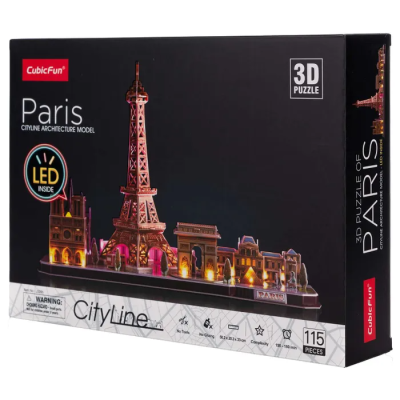 3D пазл CubicFun Париж, 115 деталей с LED-подсветкой, L525h