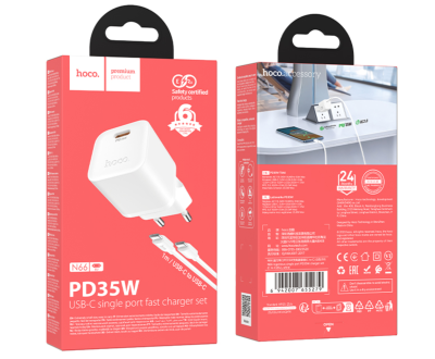 CЗУ Блок Hoco PD35W N66 + кабель TPC-TPC 1m