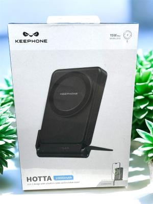 Портативный аккумулятор Keephone Hotta MagSafe, 10000mAh, беспроводная зарядка, черный