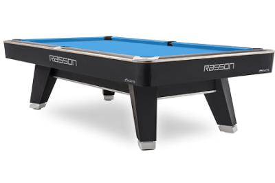 Стол / пул "Rasson Acurra" 9 ф (черный, сланец 25 мм) в комплекте с плитой, аксессуары + сукно