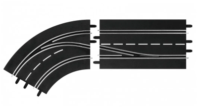 Элемент трека Carrera Поворот слева со сменой полосы, с внешней на внутреннюю, 30362