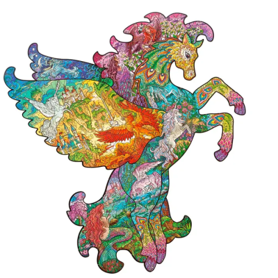Фигурный деревянный пазл KiddieArt Пегас 190 деталей, W21008