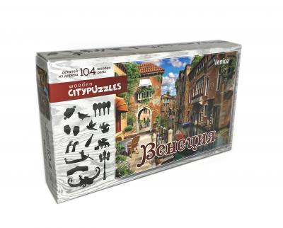 Деревянные фигурные пазлы Citypuzzles Венеция 104 детали