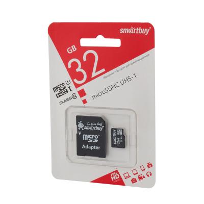 Карта памяти Smartbuy 32GB Class 10 micro SDHC с адаптером SD