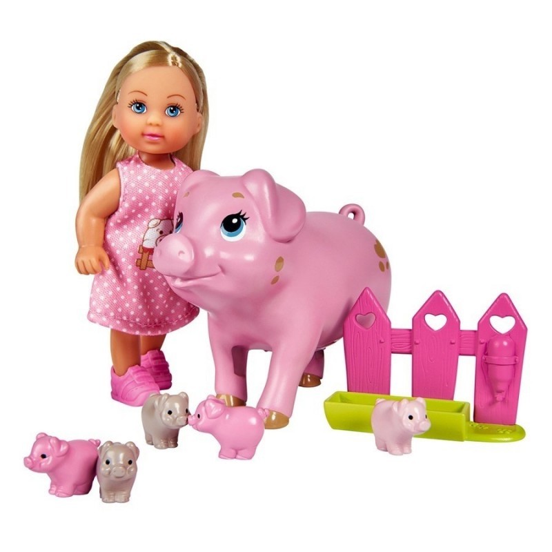 Кукла детская Simba Еви 12 см со свинкой и поросятами