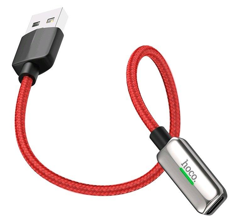 Кабель USB Lightning LS28 с дополнительным разъемом Lightning HOCO красный