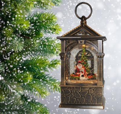 Фонарь LED AZ2024-449 с новогодней композицией музыкальный WDL-24071A