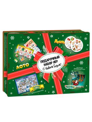 Новогодний подарочный набор игр 4 в 1 Нескучные игры