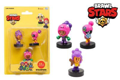 Штампики Brawl Stars, 3 шт. в блистере, Шелли, Роза и Тара, 1/24 Штампики Brawl Stars, 3 шт. в блистере, Шелли, Роза и Тара, 1/24