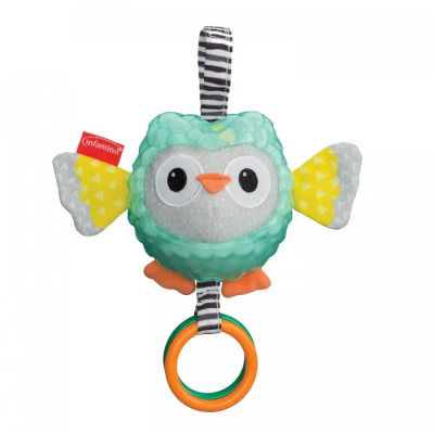 Подвесная игрушка Infantino Сова с разными текстурами, 216479