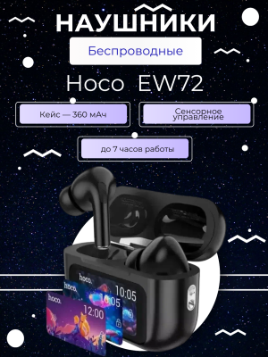 Наушники с экраном беспроводные Hoco EW72 черный