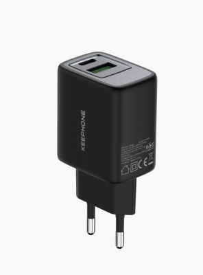 Универсальное зарядное Keephone Booster GAN 30W USB+Type-C черный Универсальное зарядное Keephone Booster GAN 30W USB+Type-C черный