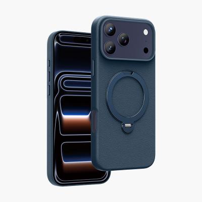 Чехол накладка 17 Pro Max KEEPHONE MEHOLD Eco-Leather MagSafe темно-синий