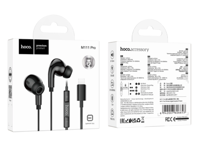 Наушники с проводом Hoco M111Pro Lightning Черный*