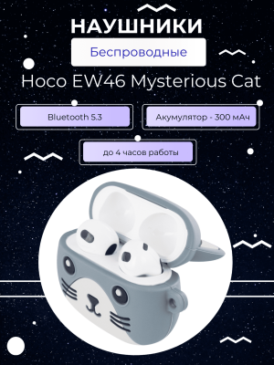 Наушники детские с чехлом Hoco EW46 Mysterious Cat