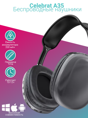 Наушники полноразмерные Celebrat A35 черный