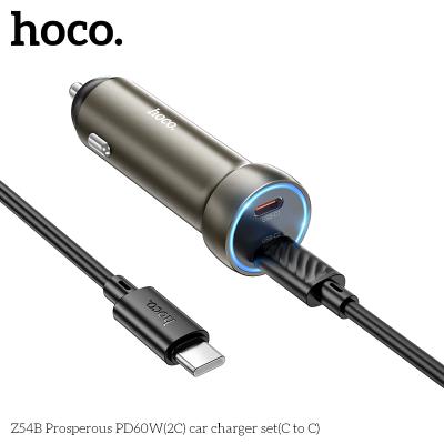 Автомобильное зарядное устройство Hoco Z54B+ кабель Type-C