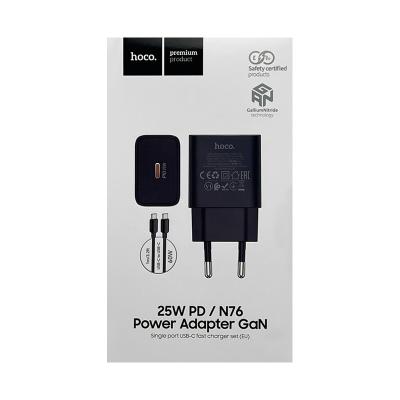 Сетевое зарядное устройство Hoco N76 25W+кабель Type-C черный