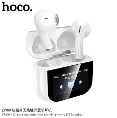 Наушники беспроводные Hoco EW89 с дисплеем белый