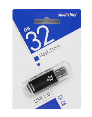 Флешка USB 32GB Smartbuy V-Cut черный Флешка USB 32GB Smartbuy V-Cut черный