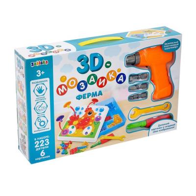 3D-мозаика с шуруповёртом Забияка Ферма в чемоданчике 3D-мозаика с шуруповёртом Забияка Ферма в чемоданчике