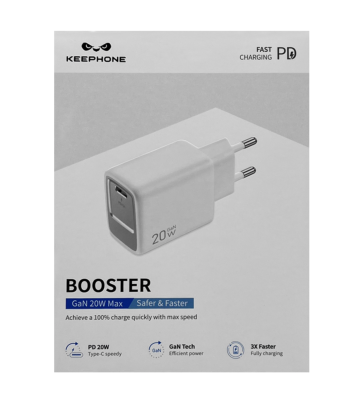 Зарядное устройство Keephone Booster GAN 20W Type-C белый*