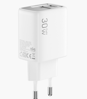 Универсальный блок Keephone Booster GAN 30W USB+Type-C белый Универсальный блок Keephone Booster GAN 30W USB+Type-C белый