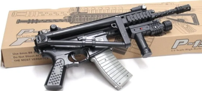 Детский штурмовой автомат М4 со складным прикладом и фонариком P-1977А Детский штурмовой автомат М4 со складным прикладом и фонариком P-1977А