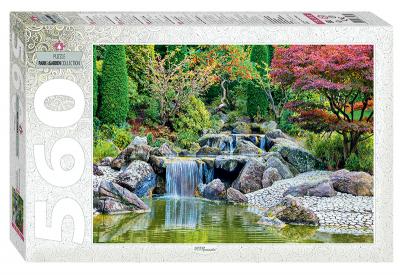 Пазл Step puzzle 560 деталей: Каскадный водопад в японском саду